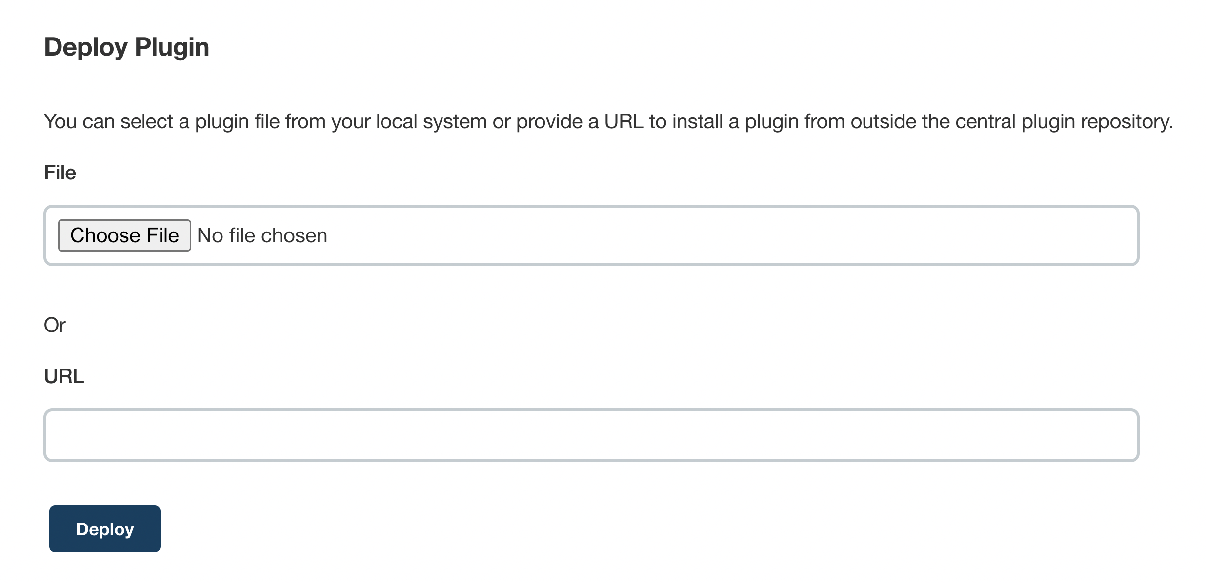 Advanced tab in the Plugin Manager